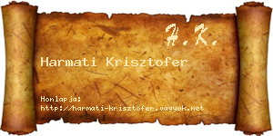 Harmati Krisztofer névjegykártya